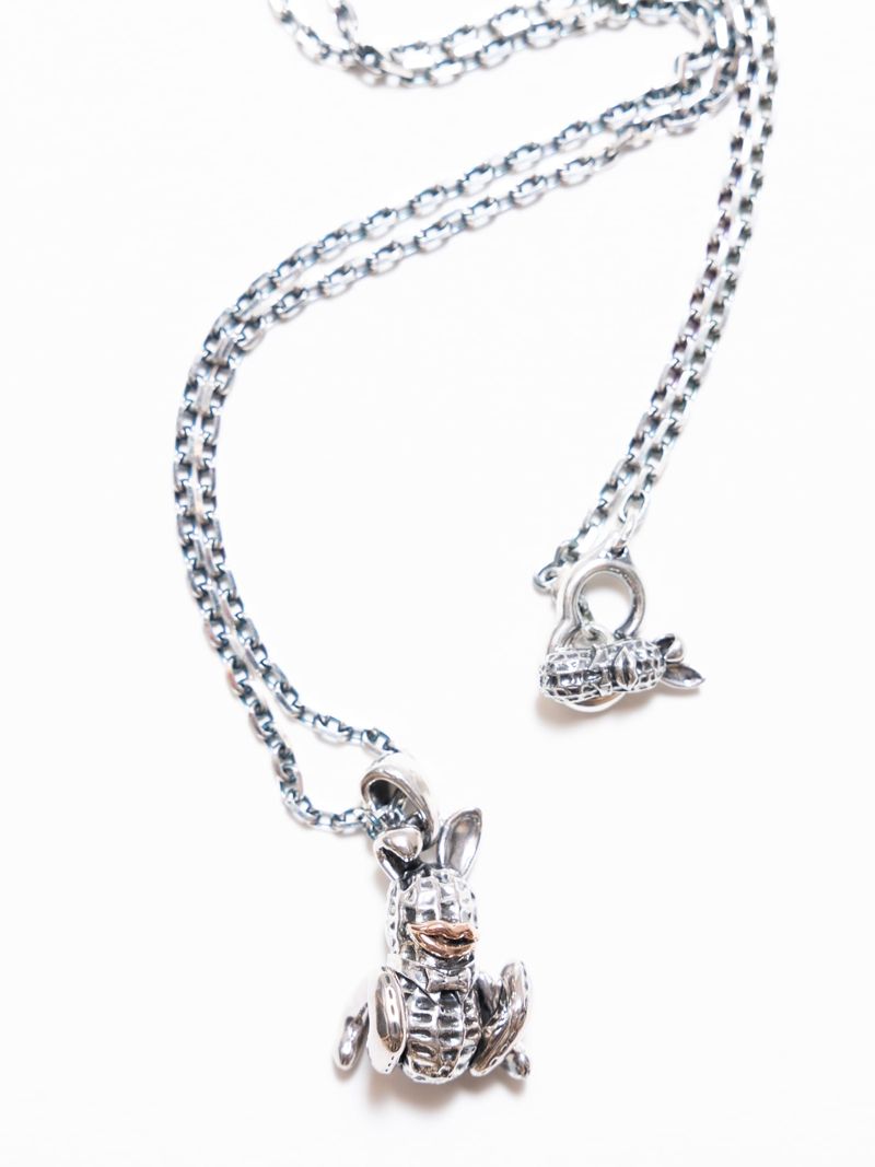 TEDDY BUNNYPEANUTS (SILVER×K10) + SILVER CHAIN 60CM. ROUND