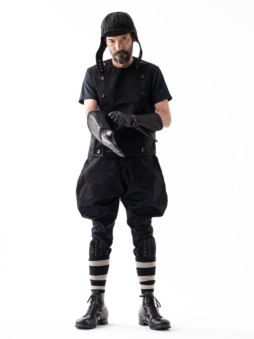 BLACK SIGN - BLACK CHINO DOUBLE BREASTED SWINDLER VEST