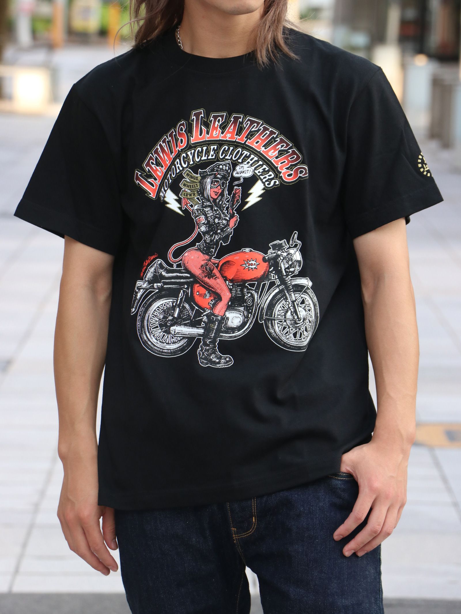 EROSTIKA × LEWIS LEATHERS "vol.1" S/S T-SHIRTS (BLACK)