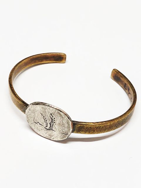 "WATARIDORI" カスタムバングル / "WATARIDORI" Custom Bangle(Brass x Silver 925)