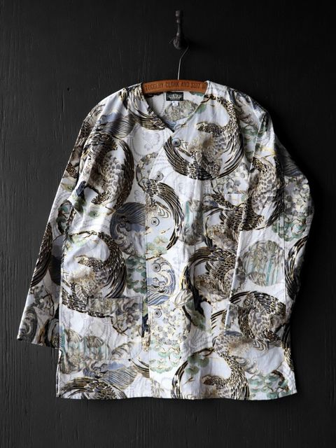 “Mt. FUJI AND HAWK” LATE NIGHT SHIRT (SALT WHITE)