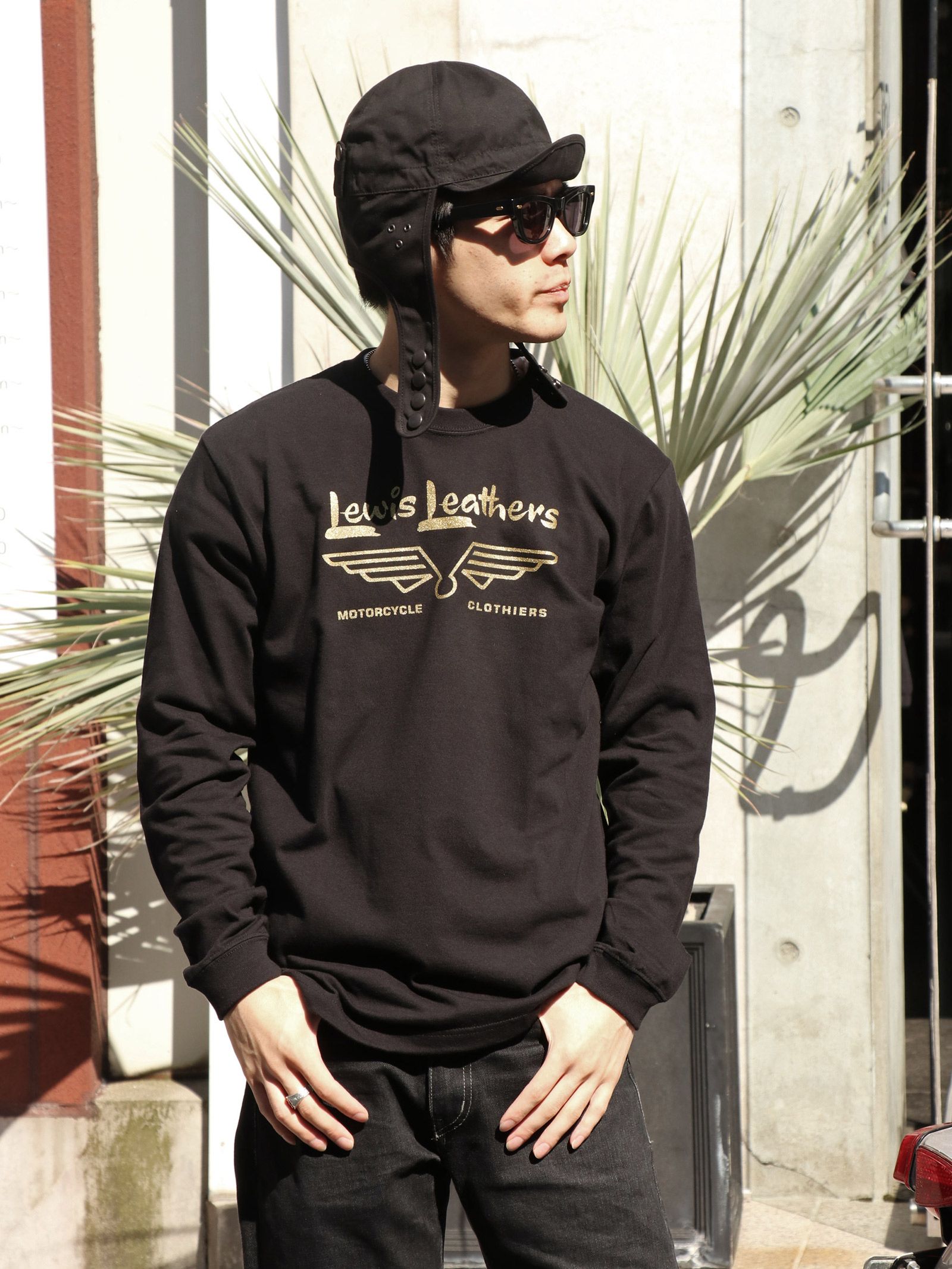 【即日発送可能】"GOLD WING" RIB LONG SLEEVE T-SHIRTS (BLACK)