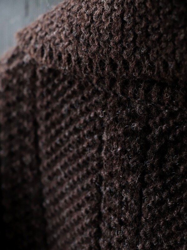 THREE-WAY COLLAR CARDIGAN (DEAD LEAF BROWN)