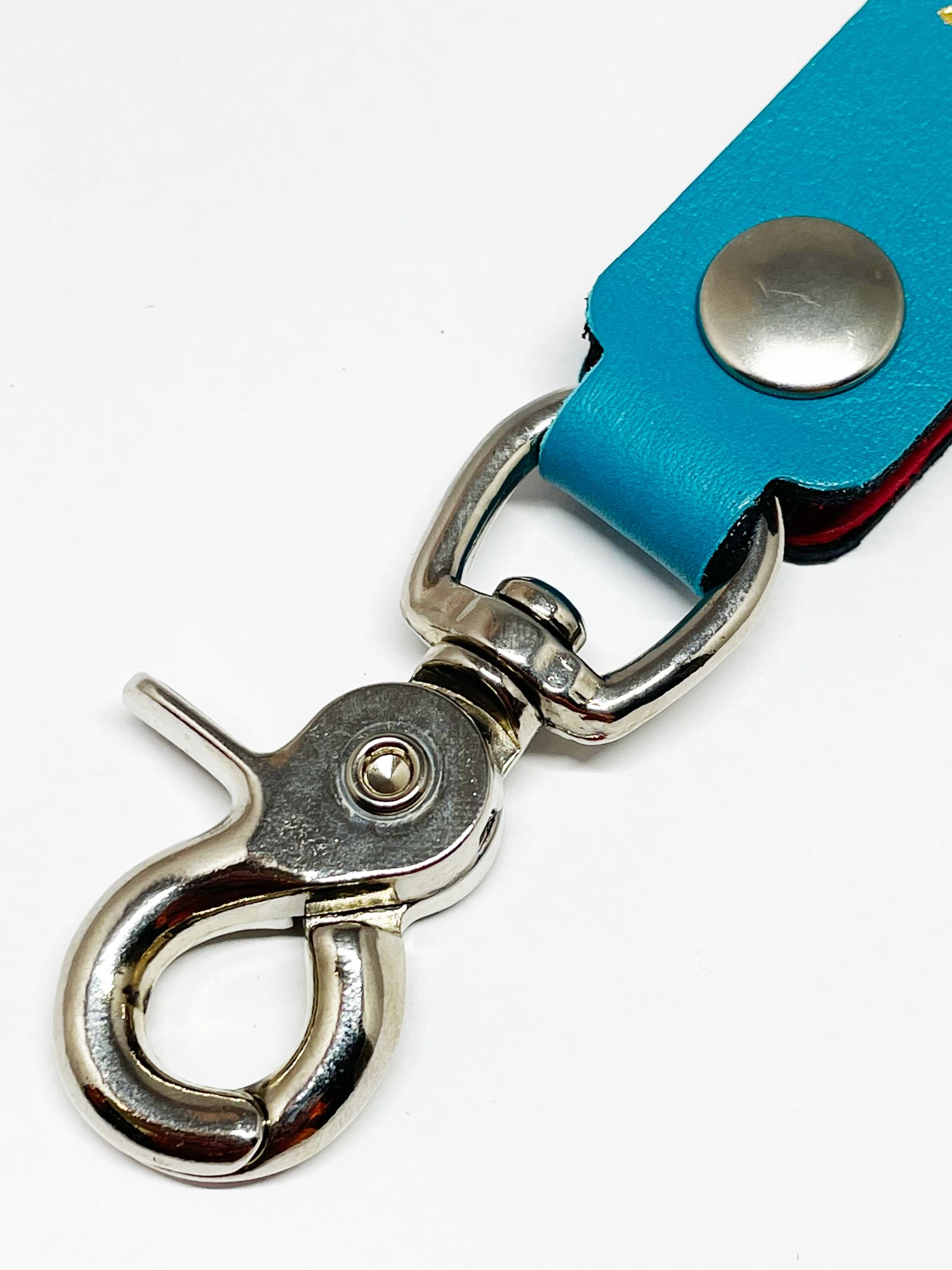 LEWIS LEATHERS BELT LOOP KEYRING Mk2 (TURQUOISE)