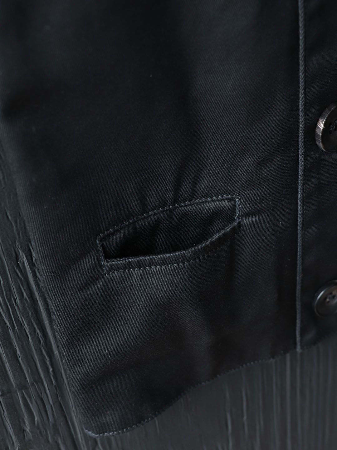 BLACK CHINO DOUBLE BREASTED SWINDLER VEST (MIDNIGHT BLACK)