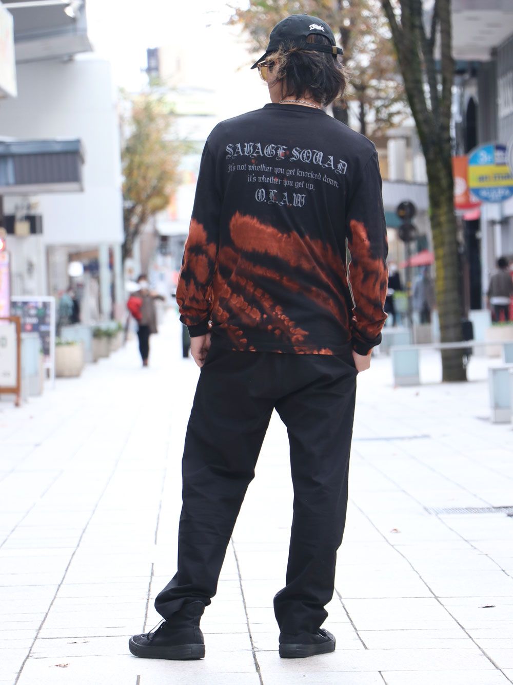 オリジナル ブリーチロングスリーブTシャツ(ブラック) / ORIGNAL HEAVY OZ BLEACH L/S TEE  (BLACK)