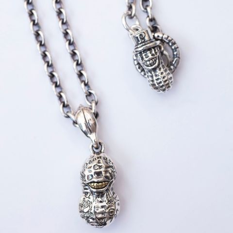 【即日発送可能】TATTOO PEANUTS (SMALL) (SILVERxK10 YELLOWGOLD) + PEANUTS CHAIN 50cm