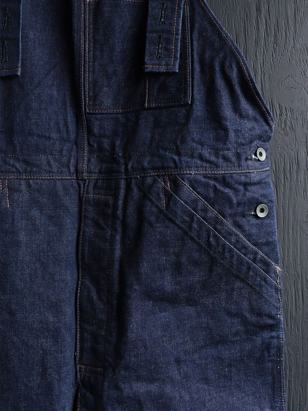 DENIM DERT APRON OVER-ALLS (DARK INDIGO)