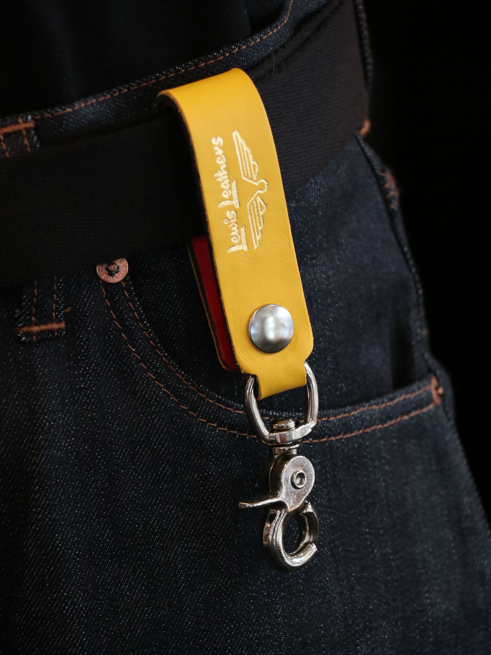 LEWIS LEATHERS BELT LOOP KEYRING Mk2 (YELLOW)