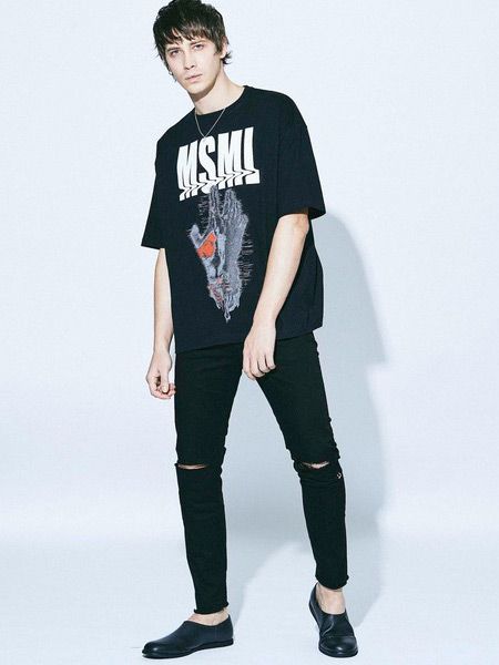 グラフィツクビッグTシャツ (ブラック)  / GRAPHIC BIG TEE-HAND (BLACK)