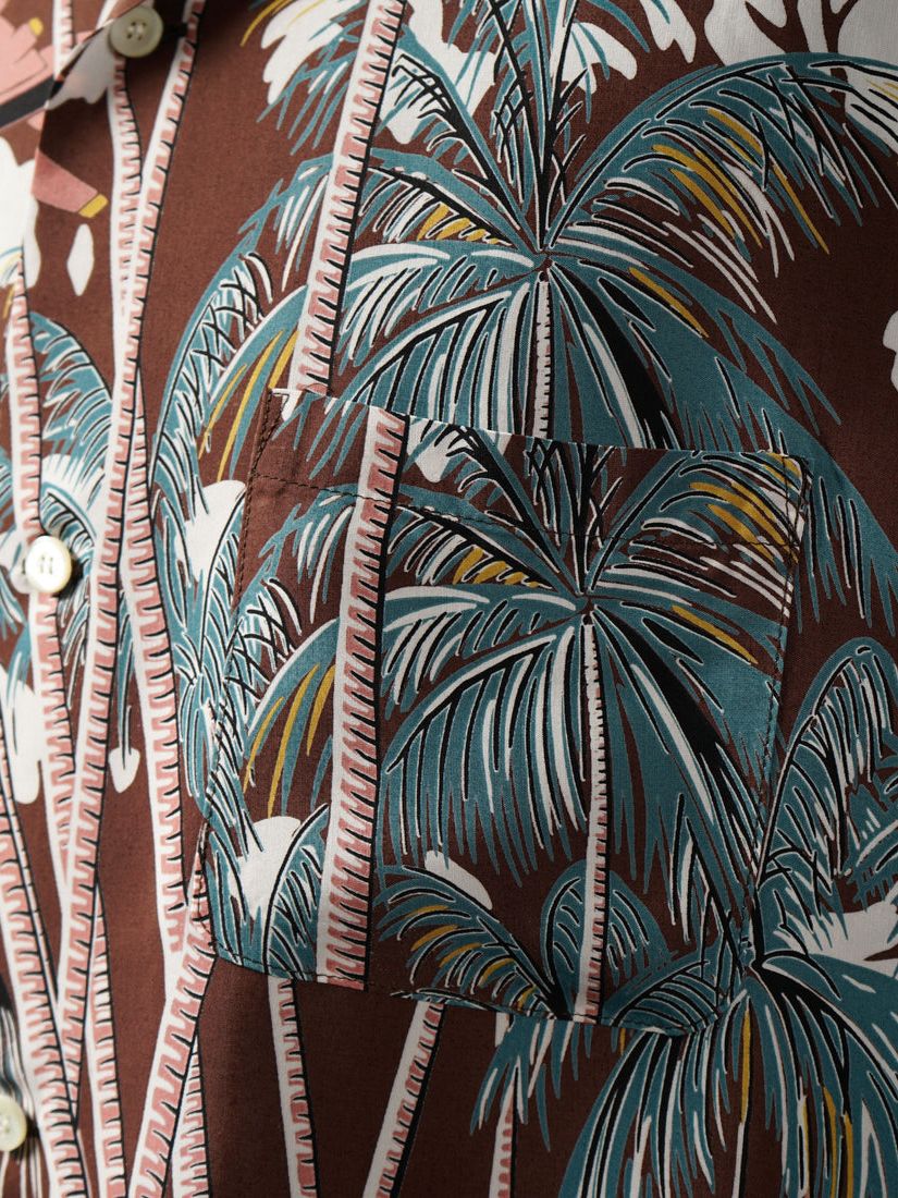 "PALM TREE" S/S SHIRTS (BROWN)