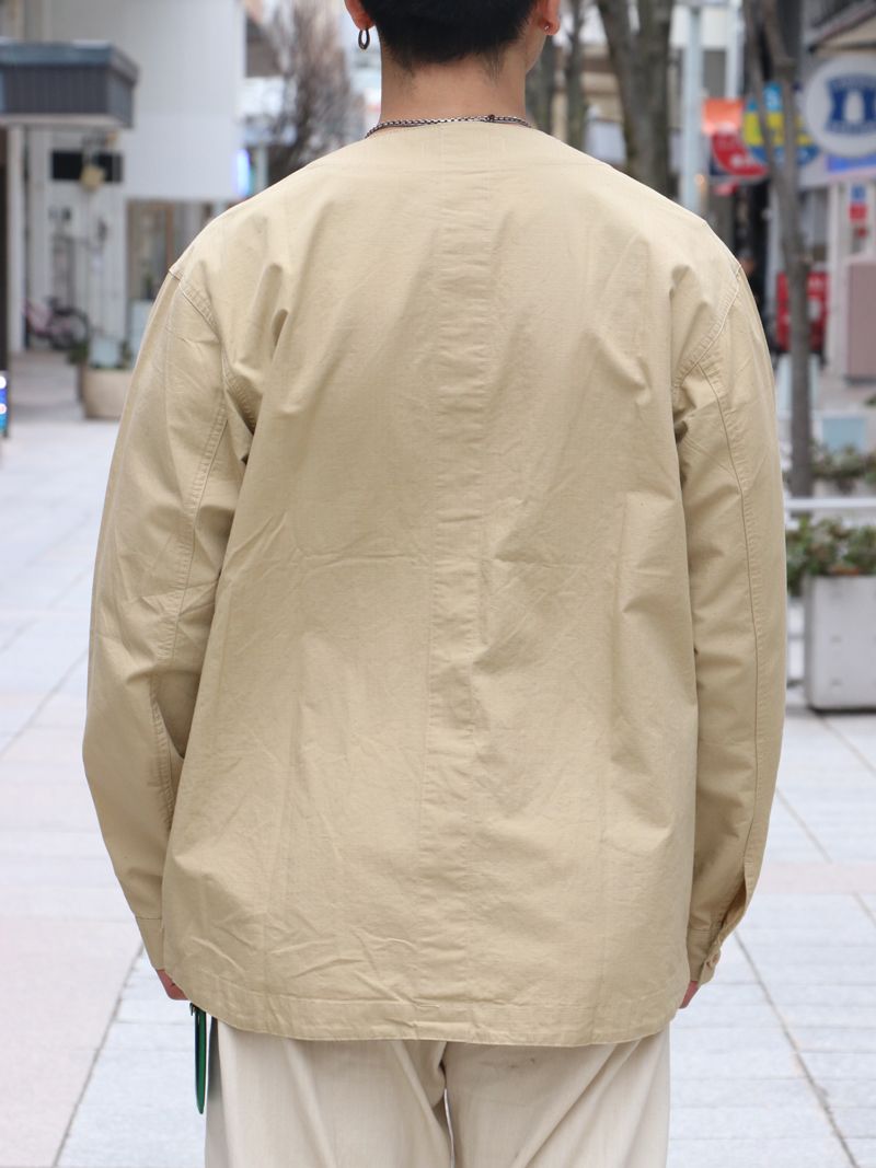 HERRINGBONE SHIRT JAKET (BEIGE)