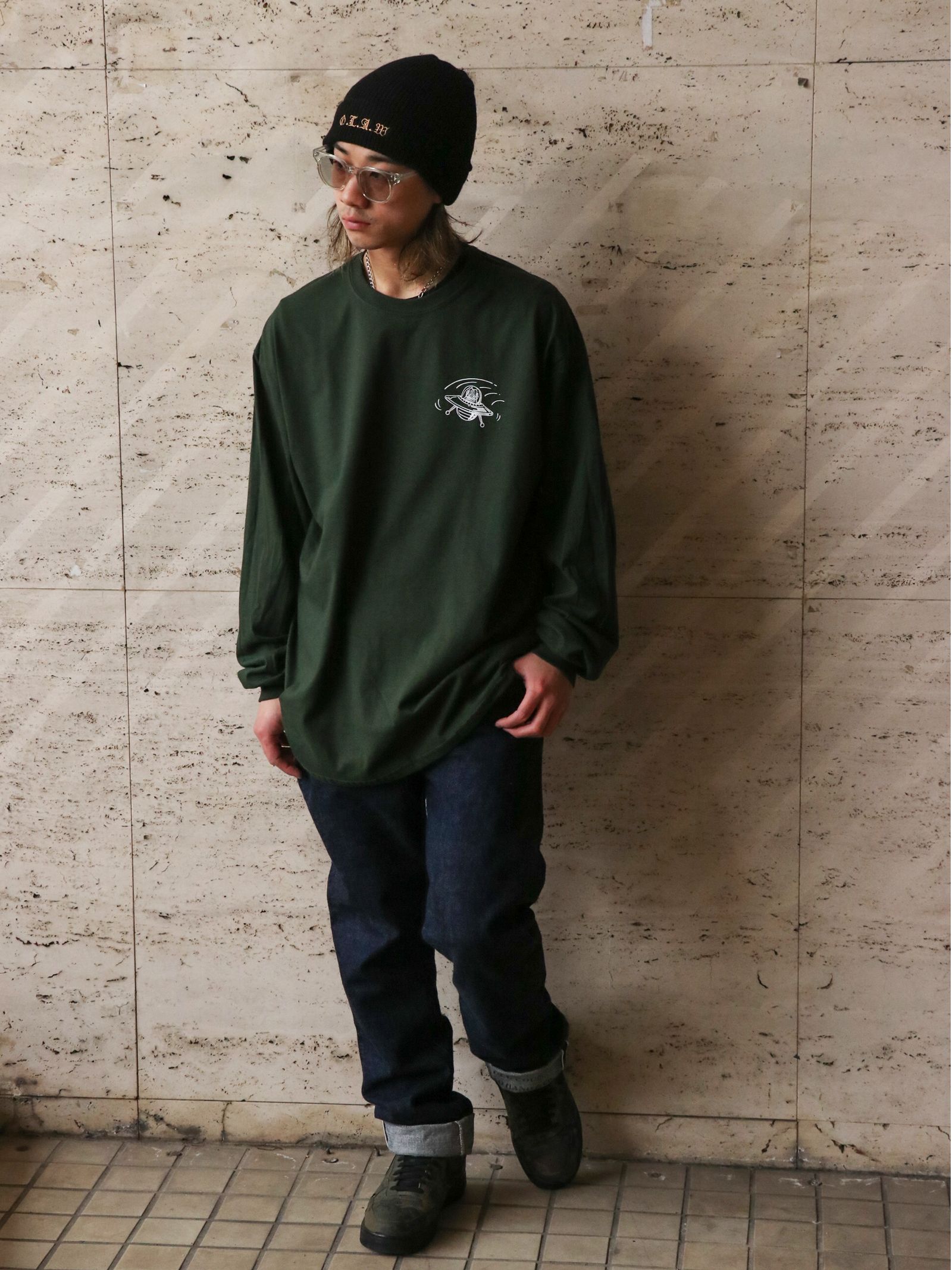 "F.T" L/S TEE (DARKGREEN)