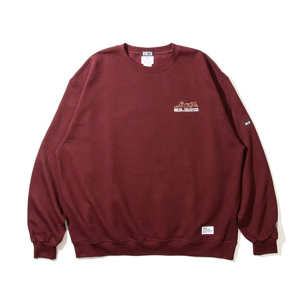 【限定発売】SKANDA LTD.W-NAME CP 9OZ.SWAETSHIRT (BURGUNDY)