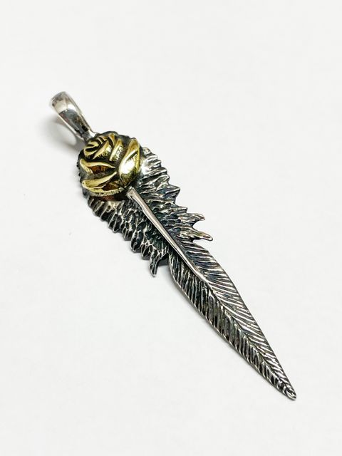 ROSE FEATHER NECKTOP (BRASS & SILVER925)