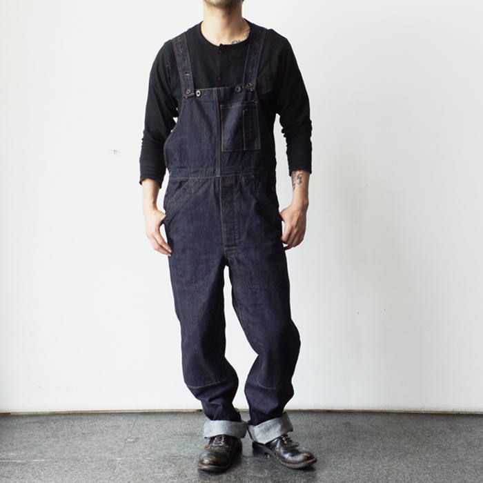 BLACKSIGN : DENIM DELTA APRON OVERALLS… | SKANDA