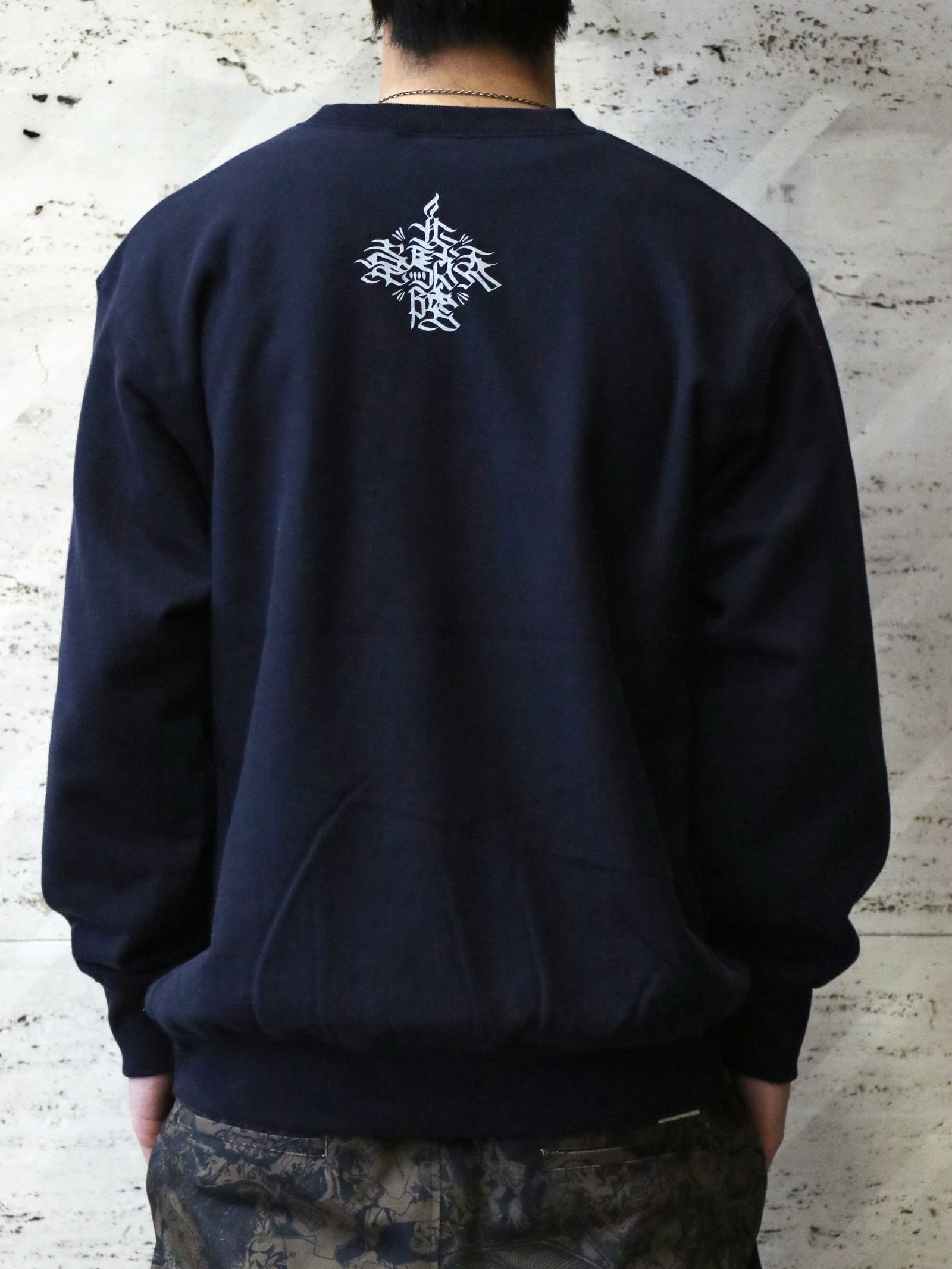 MOZYSKEY×SKANDA "疾風迅雷"SWEAT CREW NECK (NAVY) / 別注スウェット (ネイビー)