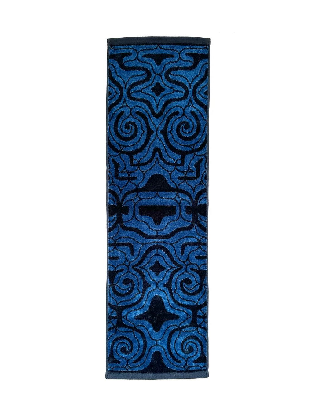 アイヌ文様の今治フェイスタオル (カパラミプ - ブルー×ネイビー)