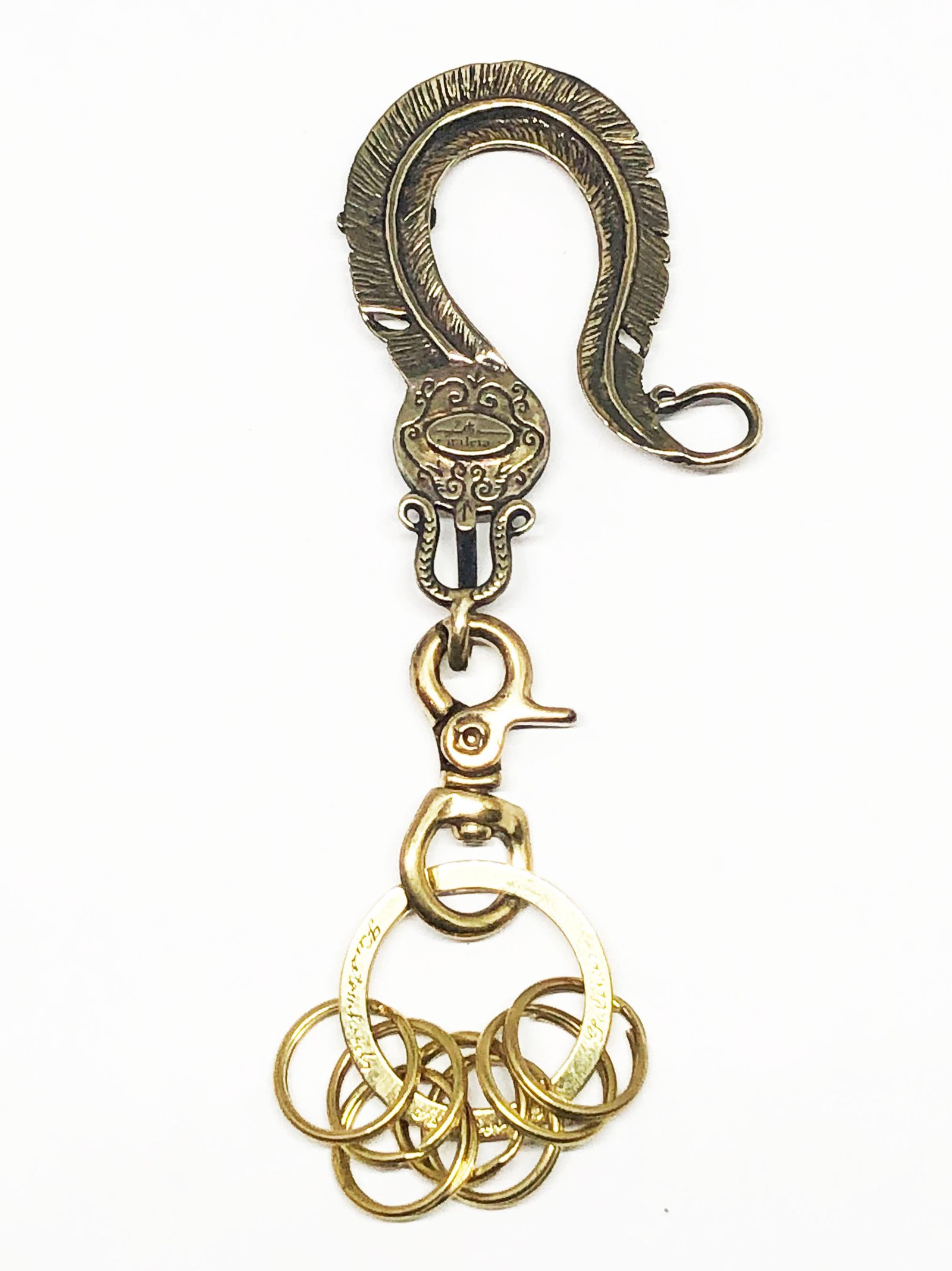AGUILA MEXICANA FEATHER KEYHOLDER (BRASS)