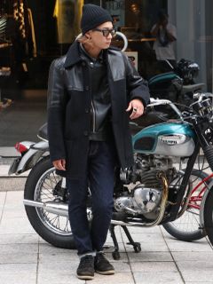 ルイスレザーのミドルコートとライダースでWinter coordinate