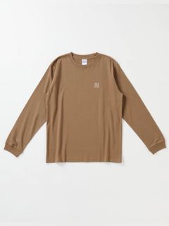 バックプリント長袖コットンTシャツ -cikarkarpe- (DARK CAMEL)