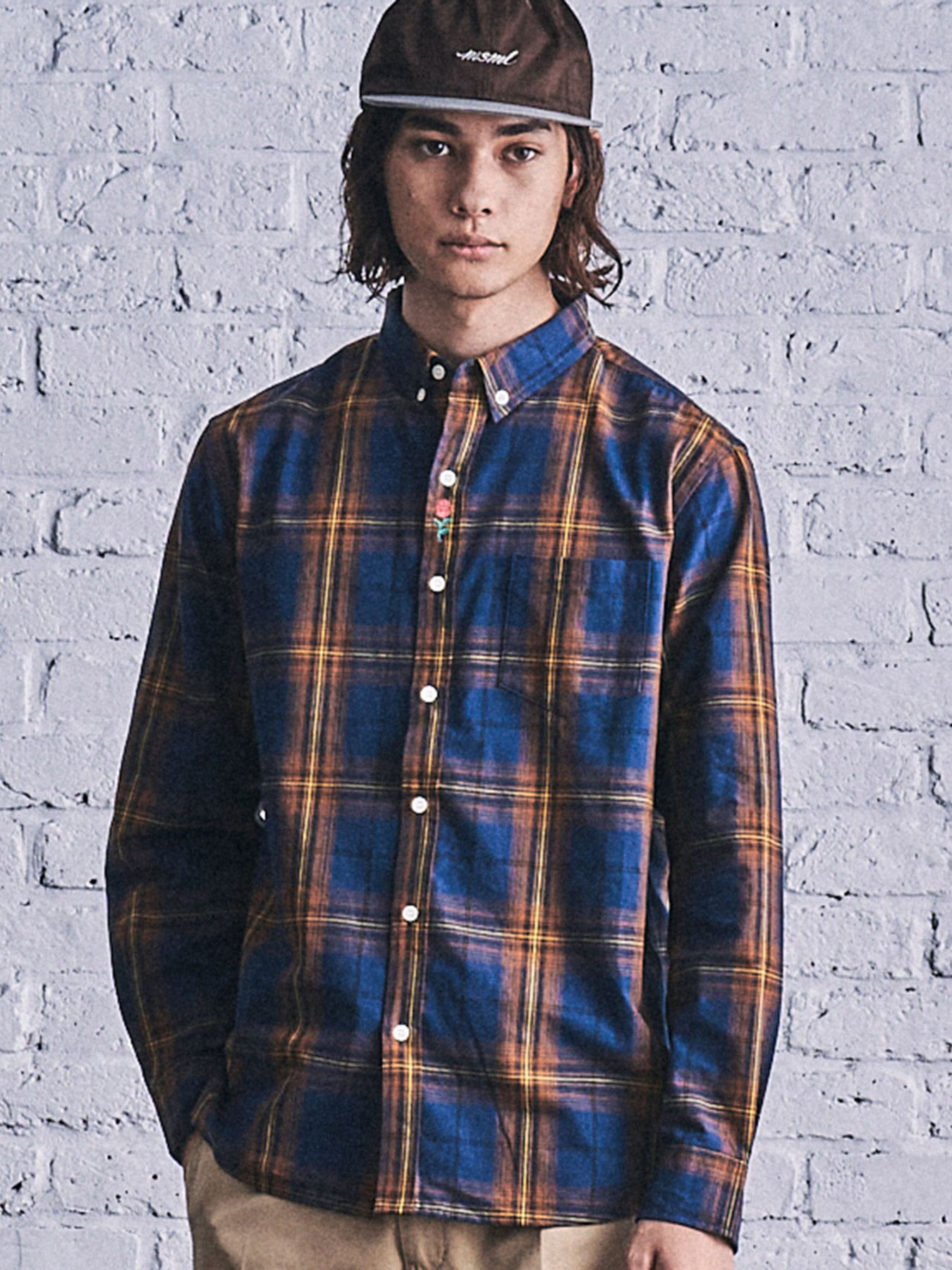 チェック ボタンダウンシャツ / CHECK B.D SHIRT (BULE)
