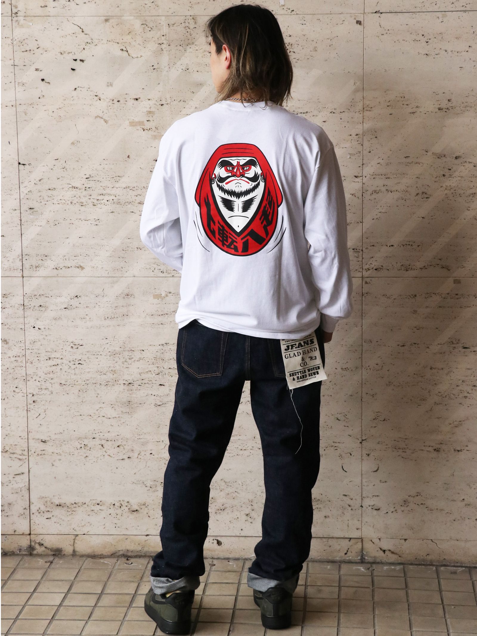 "達磨" L/S TEE (WHITE)