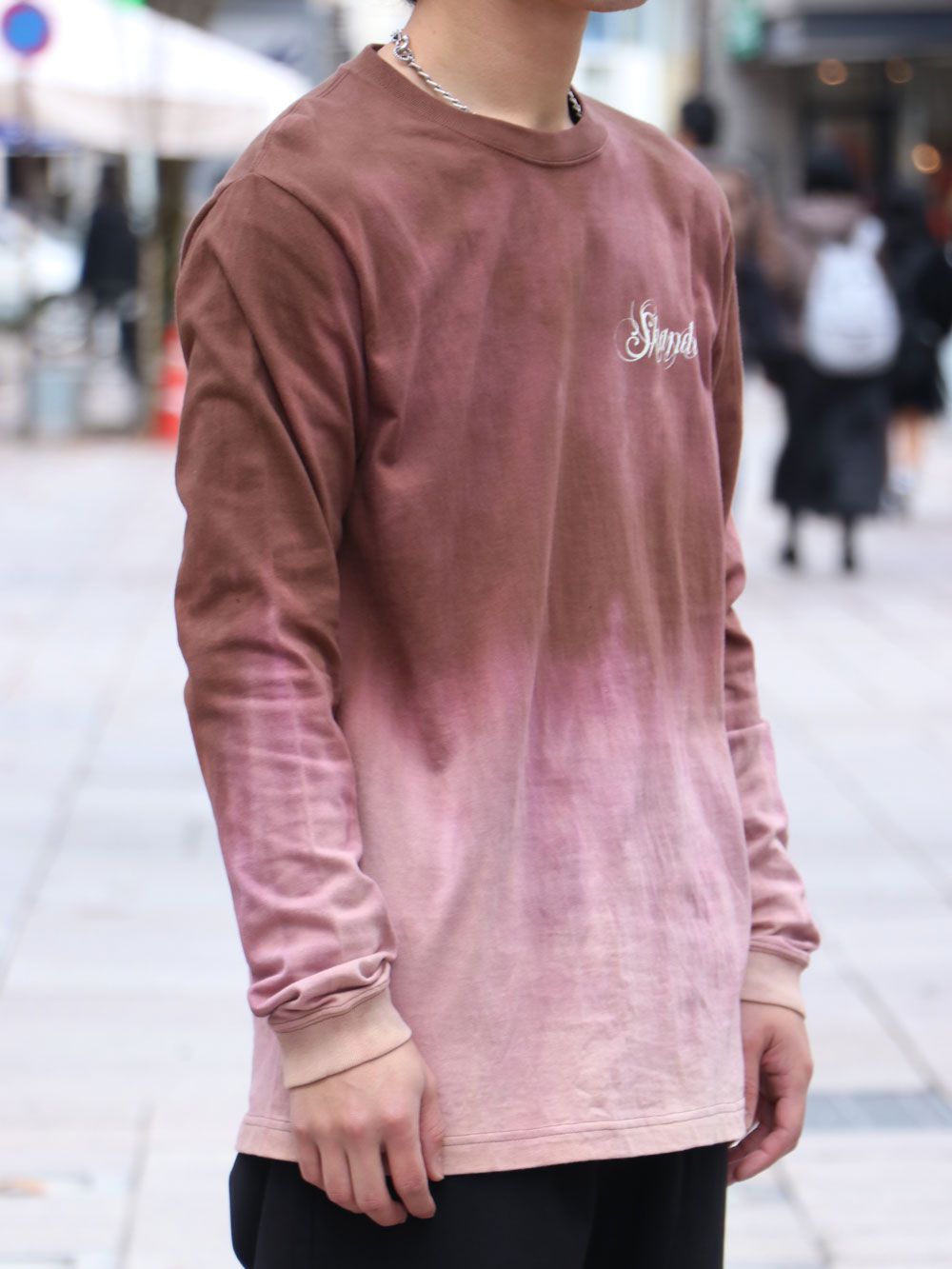 オリジナル ブリーチロングスリーブTシャツ(ブラウン) / ORIGNAL HEAVY OZ BLEACH L/S TEE  (BROWN)