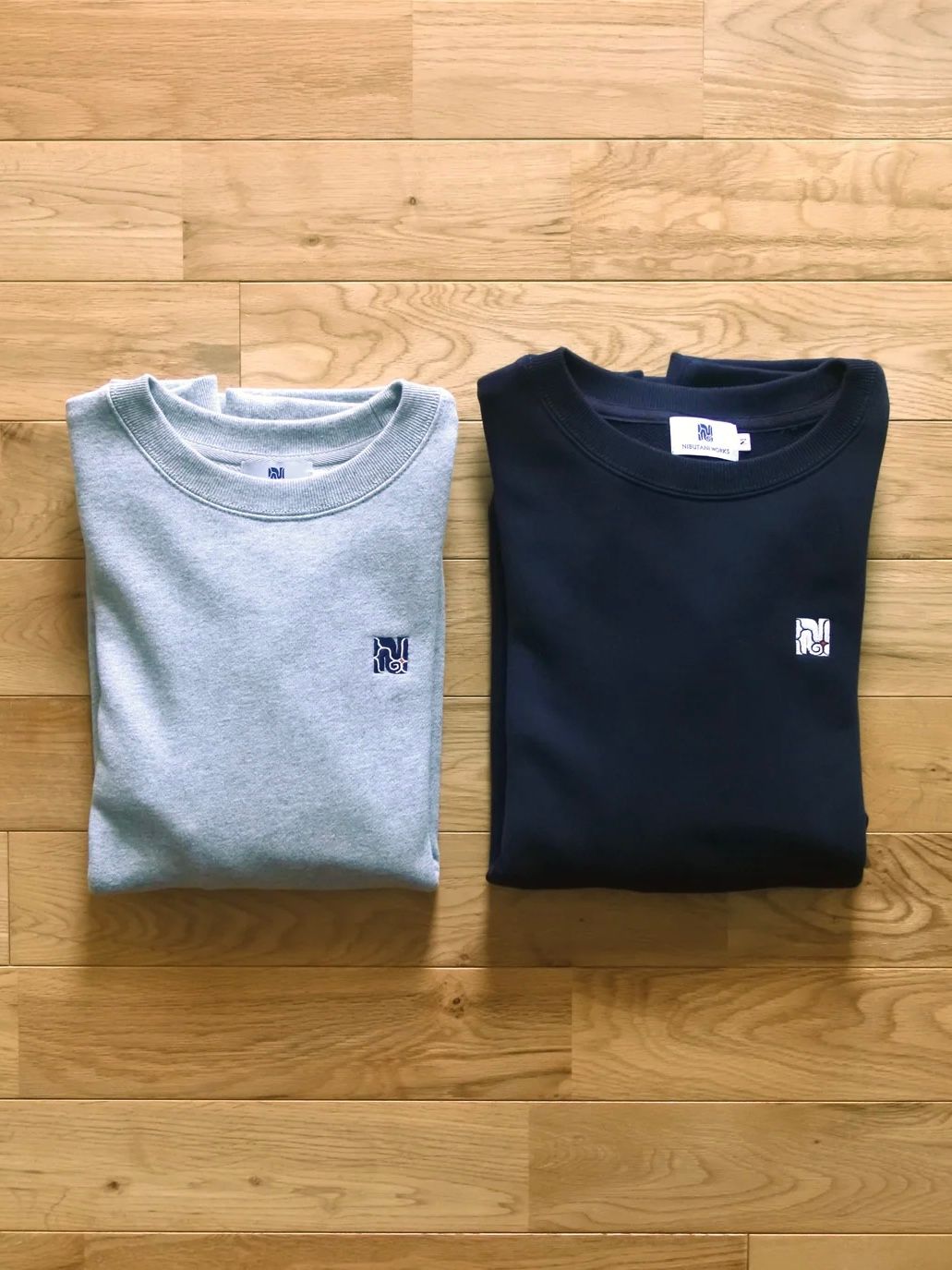ワンポイント刺繍スウェット/ NIBUTANI WORKS logo / (NAVY)