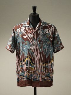 "PALM TREE" S/S SHIRTS (BROWN)