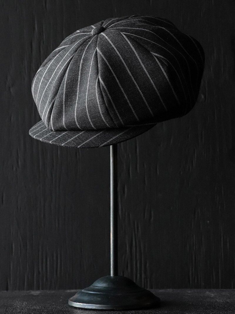 BLACK SIGN - CHALK STRIPE FANCY GOLF CAP (NOBLE GRAY) | SKANDA