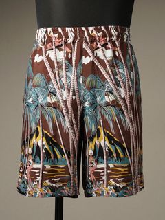 "PALM TREE" SHORTS (BROWN)