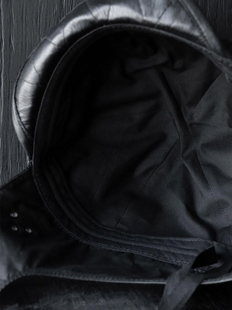 LEATHER AVIATOR CAP (MUD BLACK)