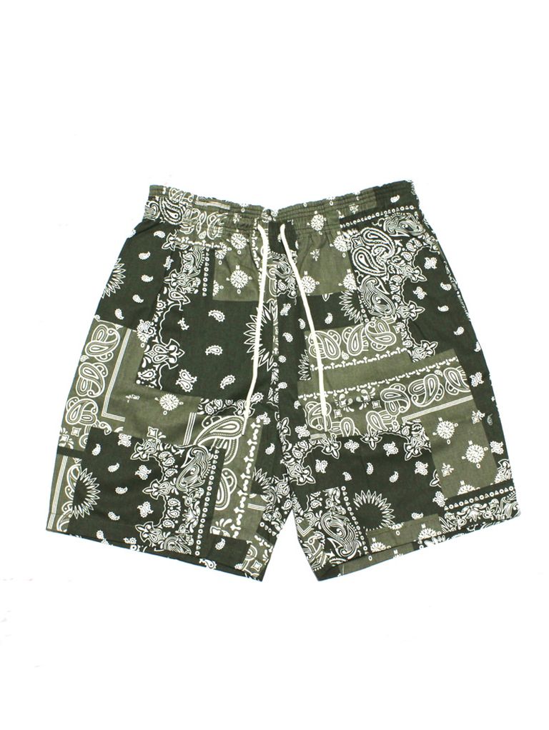 パッチワークテイストの総柄ショーツ