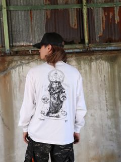 "DARK MATTER" L/S TEE / "DARK MATTER" ロングスリーブTシャツ (ホワイト）