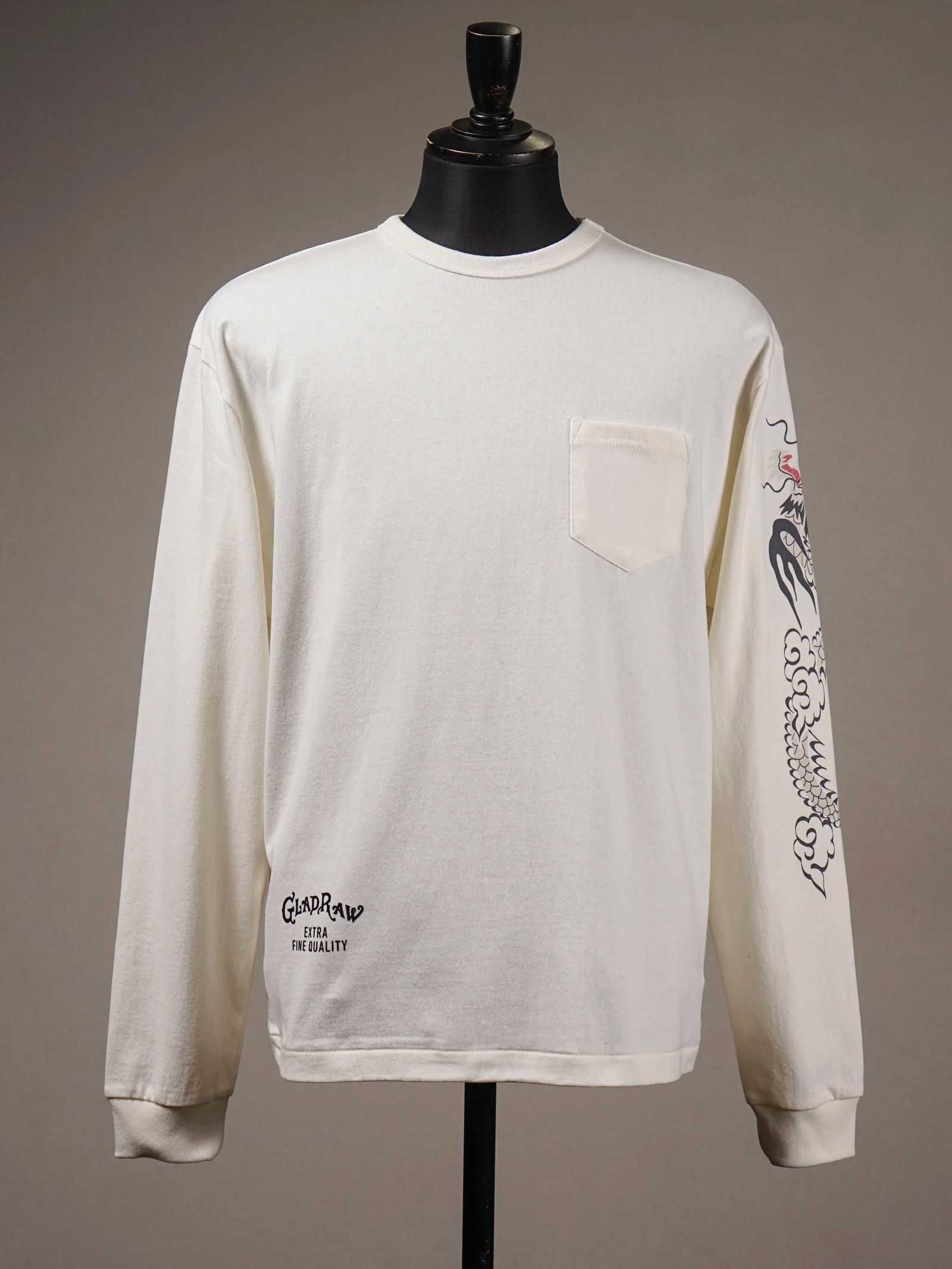 GLAD RAW - L/S T-SHIRTS (WHITE)
