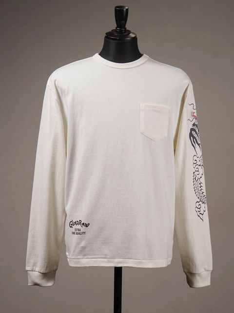 GLAD RAW - L/S T-SHIRTS (WHITE)