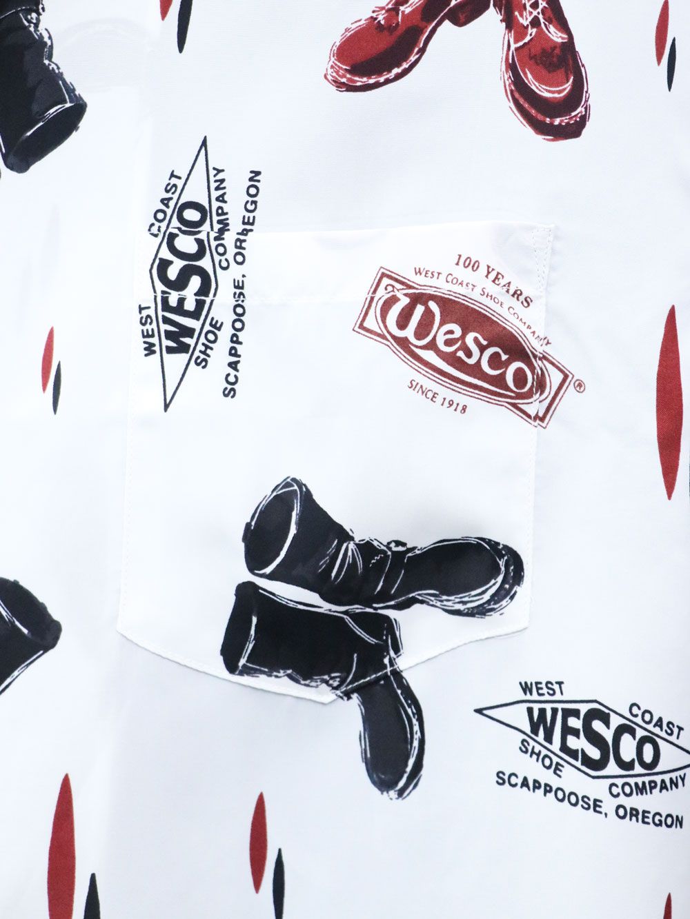 WESCO BOOTS DESIGN HAWAIAN S/S SHIRTS (WHITE)