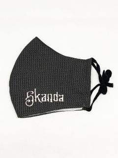 SKANDA× haru*hano 刺繍 マスク (ライトベージュ)
