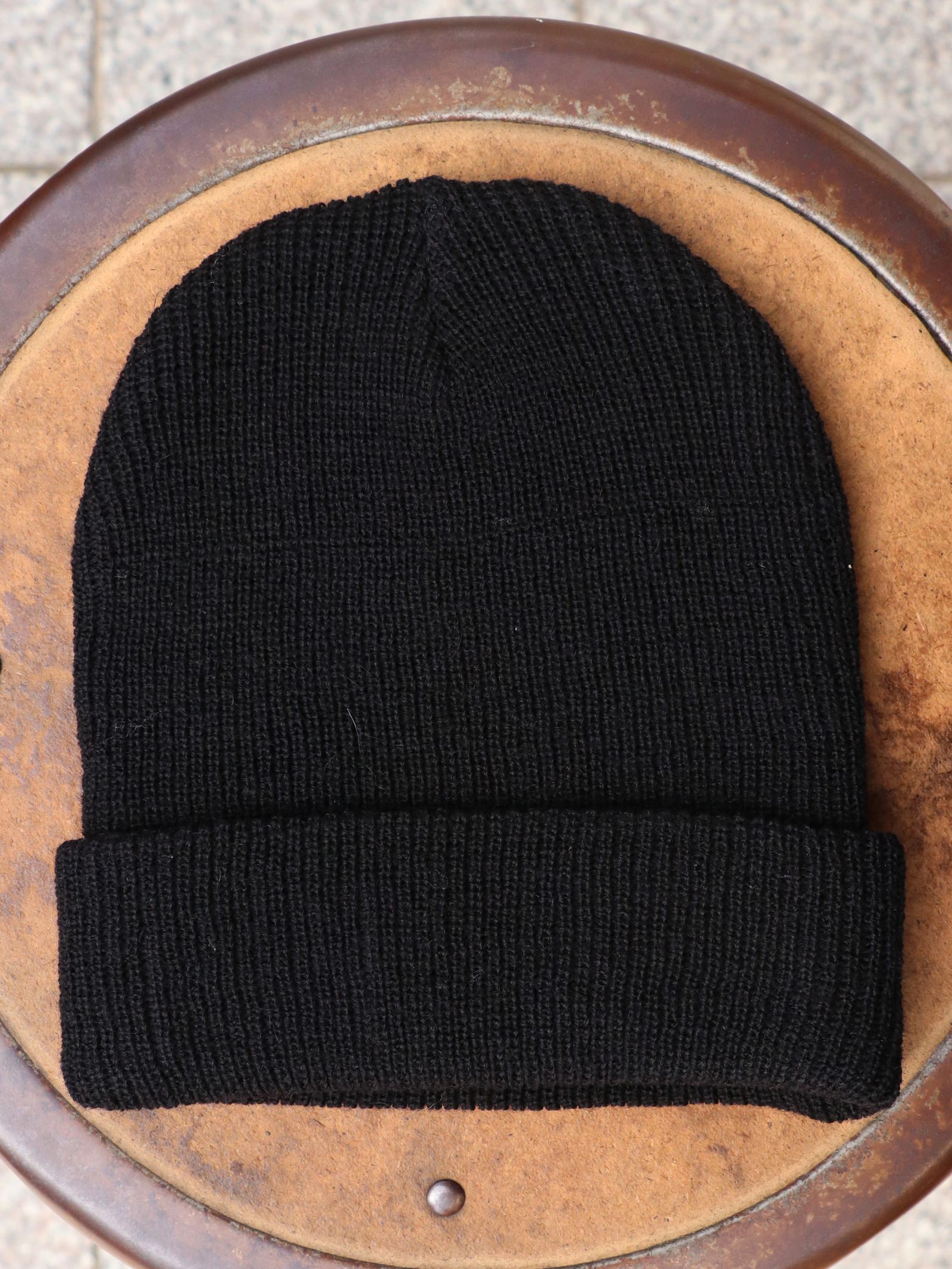 O.L.A.W EMBROIDERY KNIT CAP (BLACK)