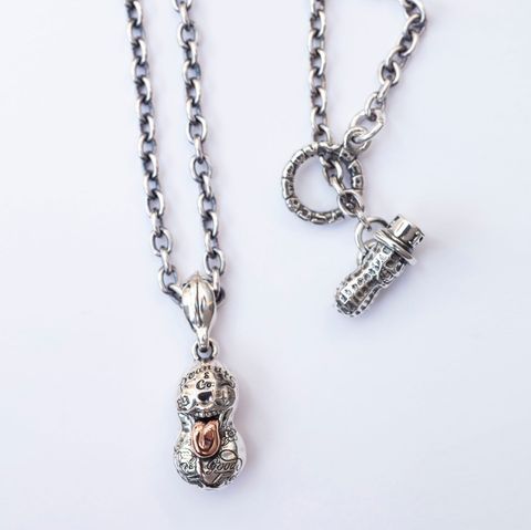 【即日発送可能】BERO TATTOO PEANUTS (SMALL) (SILVERxK10 PINKGOLD) + PEANUTS CHAIN 50cm