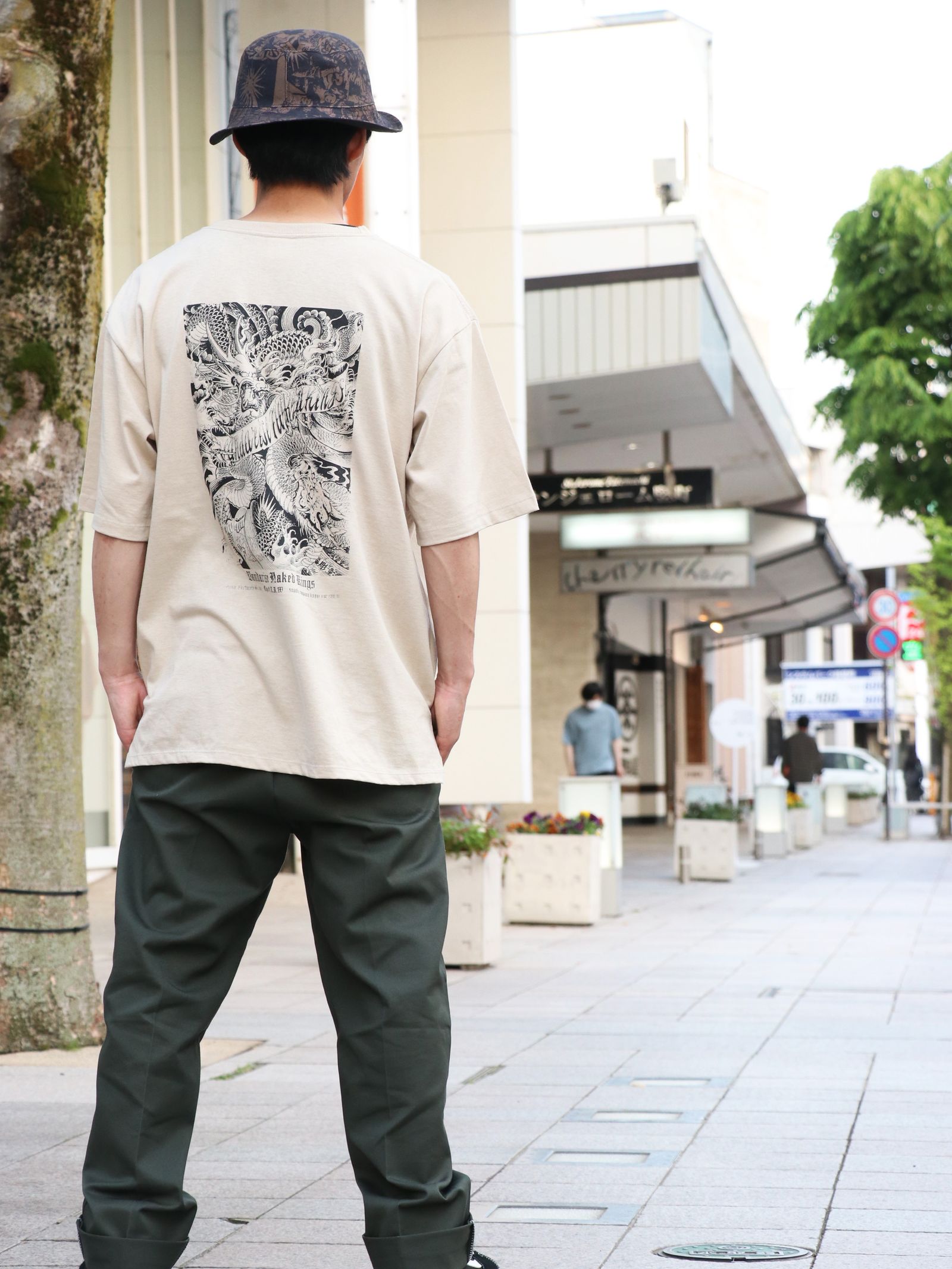 SKANDAオリジナルドラゴンビッグTシャツ (サンド) / SKANDAORIGNAL DRAGON BIG T-SHIRT (SAND)