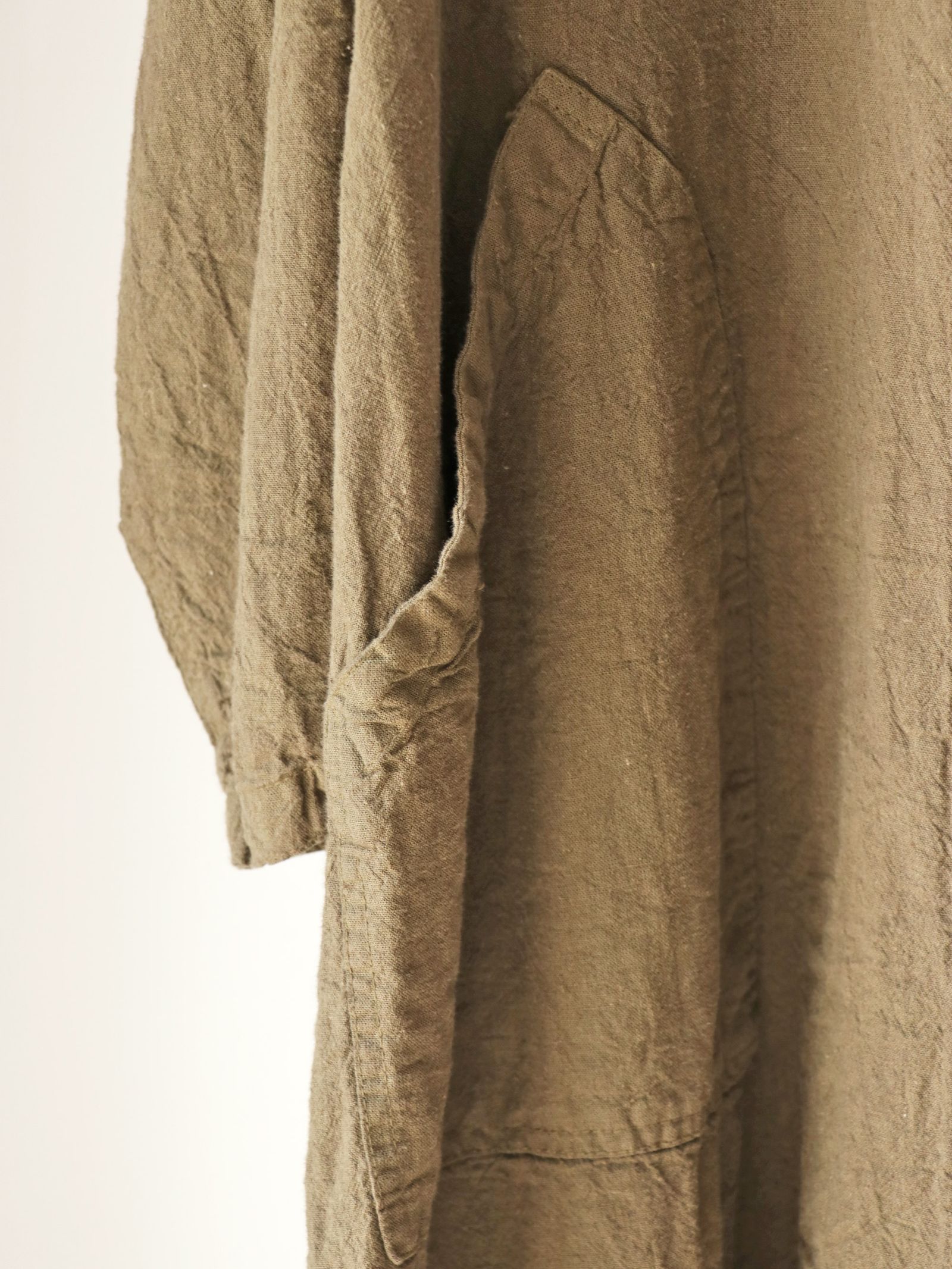 トライバル リネン ワークコート / TRIVAL LINEN WORK COAT  (KHAKI)