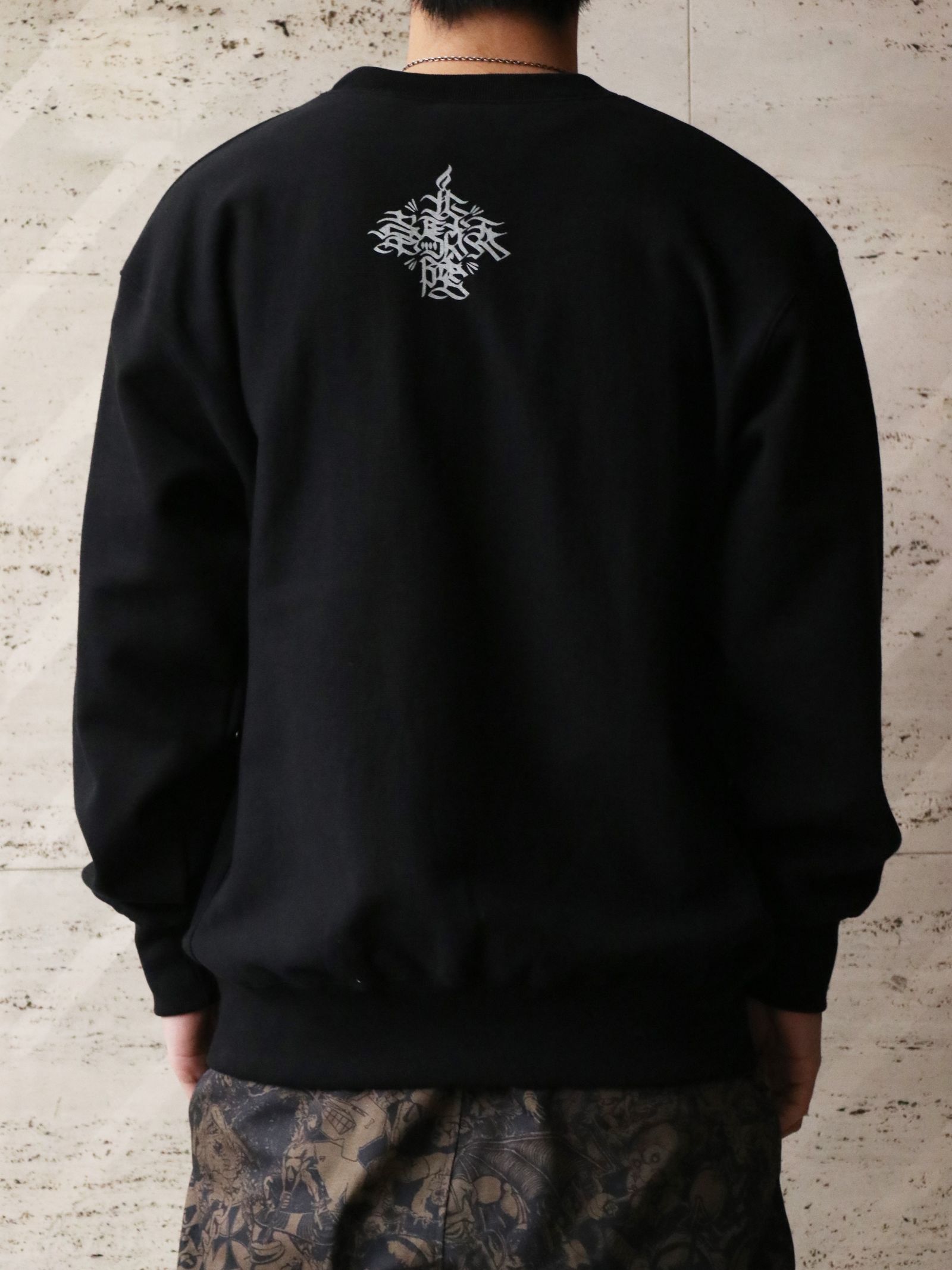 MOZYSKEY×SKANDA "疾風迅雷"SWEAT CREW NECK (BLACK) / 別注スウェット (ブラック)