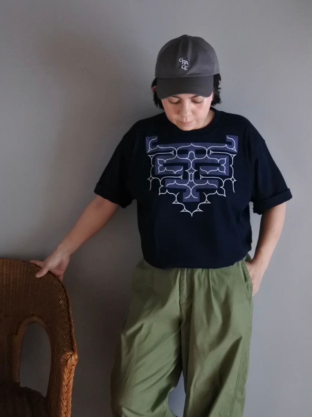 コットン厚手Tシャツ -apappo epuy- (NAVY)