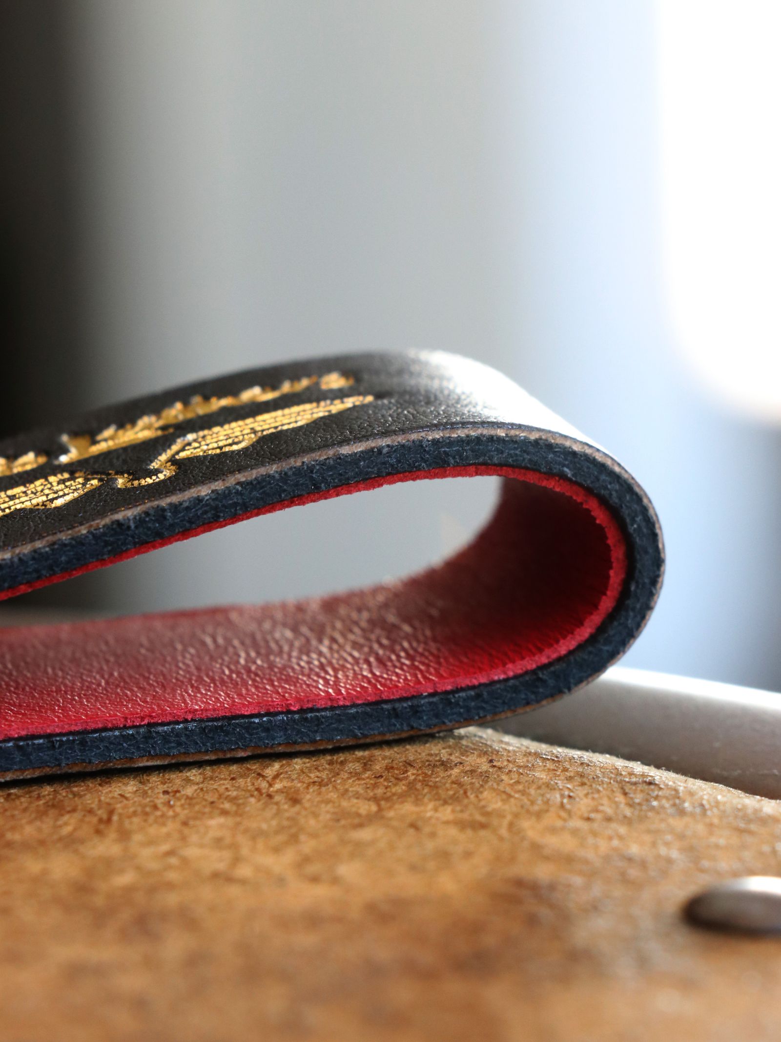 LEWIS LEATHERS BELT LOOP KEYRING MK2 "VEG-COW" (GOLD LOGO)