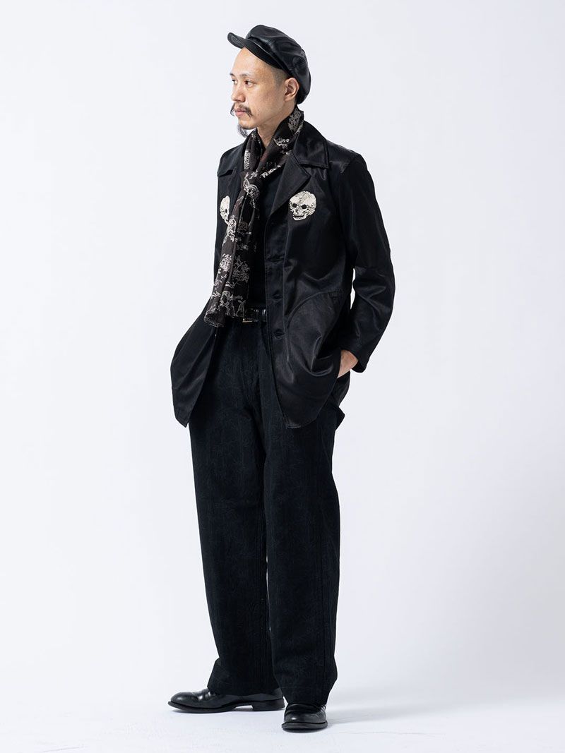 PLAYING ANIMAL” LONG SCARF (MIDNIGHT BLACK)