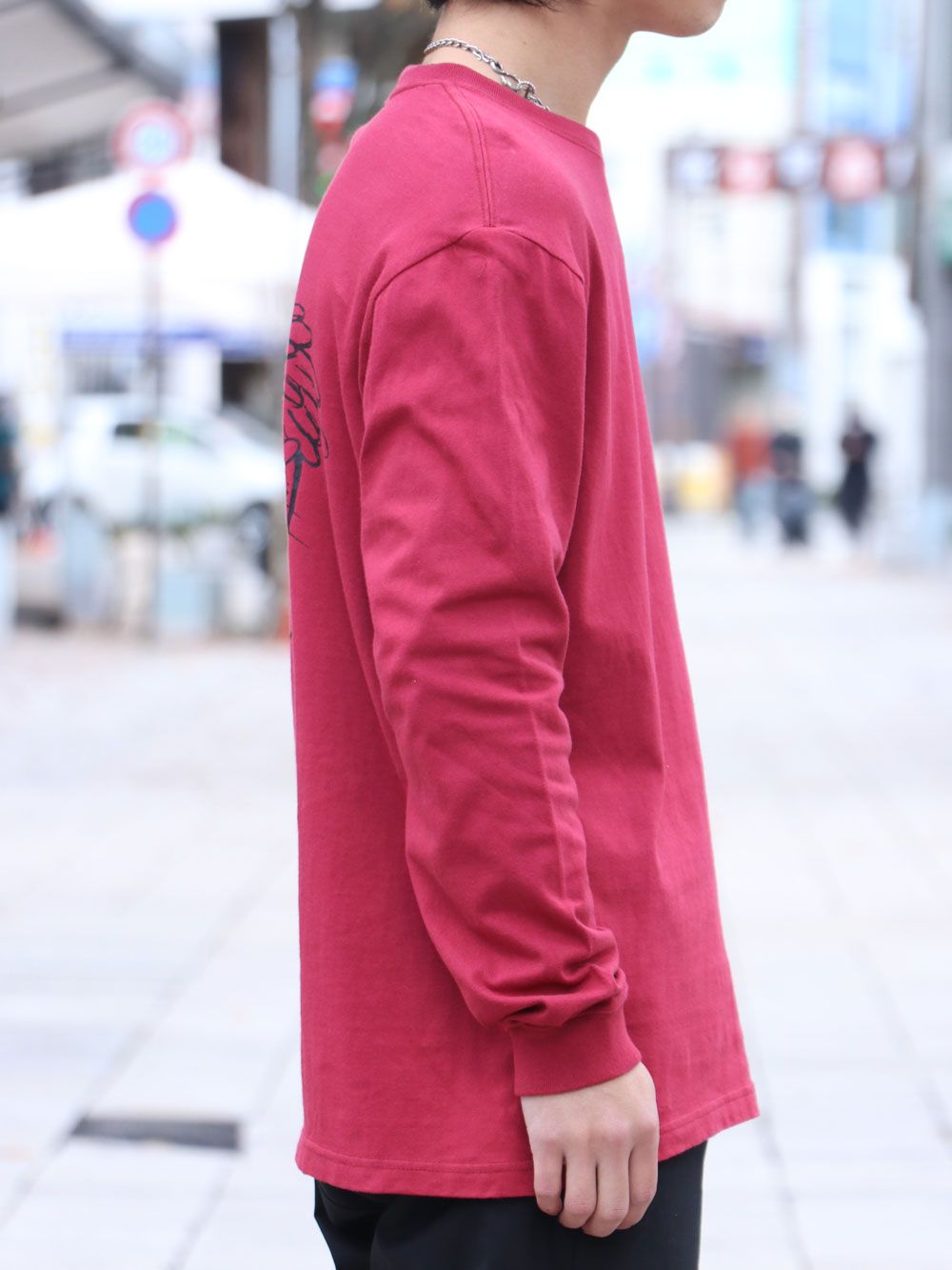 オリジナル ブリーチロングスリーブTシャツ(バーガンディ) / ORIGNAL HEAVY OZ BLEACH L/S TEE  (BURGUNDY)