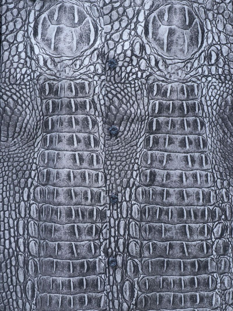 [SKANDA x haru*hano] "CROCODILE SHORT SLEEVE SHIRTS" (GRAY) / クロコダイル 半袖シャツ (グレー))