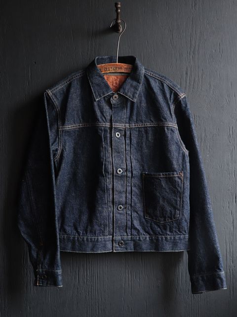 14oz DENIM PLEATS JACKET  (DARK INDIGO)